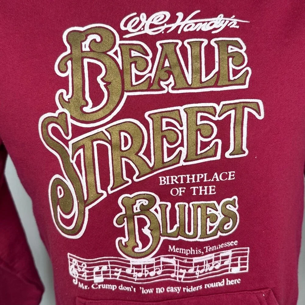 Vintage 1990s WC Handy’s Beale Street Hooded Sweatshirt, Memphis, Hanes Size M